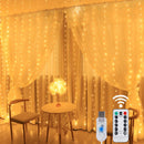 USB LED Curtain String Light Christmas Window Decor Wire Fairy Light 8 Modes Remote Control For Wedding Holiday Party Lighting