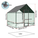 Large Outdoor Upgrade Metal Chicken Coop Walk-in Poultry Run Pen Cage Pet Duck Hen House with Nylon Netting and Cover for Yards