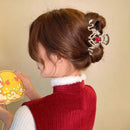 2024 Year Of The Dragon Shark Claw Clip Rhinestones Dragon Hair Claw Metal Hairpin Women Crab Clip Barrette Hair Accessories