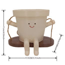 Hanging Hammock Planter Resin Swing Smile Face Planter Creative Cute Plant Succulent Pots for Indoor Outdoor Plant