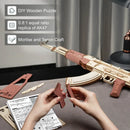 Robotime Rokr 自动步枪 AK-47 枪支积木模型拼搭套件玩具，儿童男孩生日礼物 - LQ901