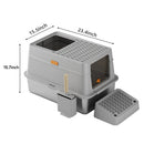 Top Front Entry Kitty Sandbox Cat Litter Box Semi-enclosed Splashproof Cat Tray Cat Toilet Basin Supplies Pet Toilet Cat Bedpan