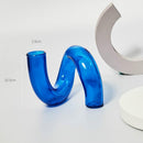Blue Glass Candle Holder Candlesticks for Wedding Birthday Holiday Home Decoration Morden Decorative Glass