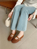 Aneikeh NEW Spring Autumn Fashion Hollow Out Mesh Women Ballet Flat Pumps Ladies Shoes Designer Low Heels Shallow Casual Loafers