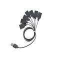 BRIKSMAX Light Accessories Black One to Seven USB Port Usb Hub for Building Block Led Light Kit 10220 42083 10260 10255