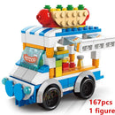 DIY Architecture Store Street View Food House Building Blocks Kit Girls Bricks Classic Movie Model Kids Toys For Children