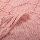 Inyahome Knitted Chunky Throw Blankets for Couch and Bed Soft Cozy Knit Blankets with Tassel Farmhouse Warm Woven Blankets Pink