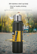 500/1000/1500ml Thermos Cup Stainless Steel Large Capacity Sports Water Bottle Vacuum Flask Portable Insulated Tumbler with Rope