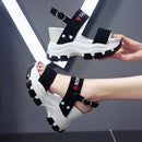 Moipheng Platform Sandals Women 2023 New Summer Chunky High Heels Female Wedges Shoes for Women Fish Toe Red Sandalia Feminina