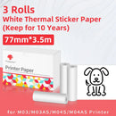 Phomemo 110mm Adhesive Thermal Paper White Thermal Transparent Sticker Paper Photo Paper for M03AS/M04AS Mini Portable Printer