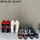 The 'Soleil' Square-Toe Silk Sandals