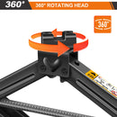 Scissor Jack, 2 Tons Automotive Car Tyre Repair Changing Lifting Tool with Hexagonal Lug Labor-Saving Wrench, 105mm to 385mm