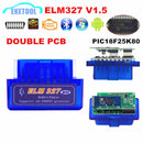 双层硬件V1.5芯片PIC18F25K80 ELM327蓝牙V1.5汽车代码阅读器超迷你ELM 327支持安卓赛班双PCB