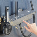 Bathroom Shower Faucet Set 4 Functions Digital Display Shower Thermostat Hot Cold Showers Mixer Pressure Discharge Copper Taps
