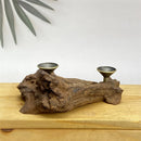 Wholesale double crystal ball wooden stand unique natural driftwood crystal ball egg display stand home decoration