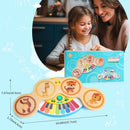 Wooden 2in1 Keyboard Piano Clapping Drum with Light & Music Cartoon Animals Music Toys Educational Toys for 12 months Baby Gifts