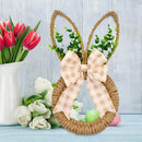 Handicrafts Spring Bunny Wreath For Spring And Easter Front Door Wall Window Decor Decorated With Bow And Green Advent Wreath