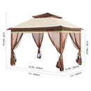 SucceBuy 11x11ft/10x10ft/10x13ft Portable Gazebo PU Coated 250D Garden Market Waterproof Collapsible Canopy Tent for Outdoor