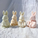 Two Designs Golden Rabbit Silicone Candle Mold Bunny Silicone Mold Sitting Rabbit Animal Soy Wax Mould Resin Easter Home Decor
