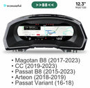 适用于大众尚酷 捷达 高尔夫6 7 MK7 帕萨特 B8 B7 改装汽车收音机仪表盘 12.3寸液晶数字仪表盘 驾驶舱