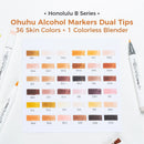 The Spectrum | Ohuhu Honolulu 36 Skin-Tone Alcohol Markers with Brush & Chisel Tips