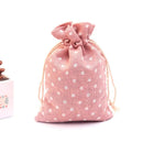 50Pcs/lot  (10x14cm) Linen Printed Cotton Gift Bags Packing Jewelry Drawstring Pouch Cosmetic Wedding Candy Wrappling Reusable
