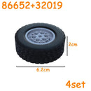 MOC Technical Tire Wheel Cross Hole Set Motorcycle Tyre & Rim Car Truck Wheels Hub Bricks Construction Building Blocks