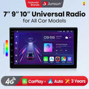 Junsun 7 9 10英寸通用CarPlay Android Auto车载收音机，适用于大众菲亚特雷诺日产现代GPS多媒体自动收音机立体声
