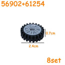 Car Truck Wheels Hub Bricks MOC Technical Tire Wheel Cross Hole Set Motorcycle Tyre & Rim Construction Building Blocks