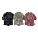 Autumn New Baby Letter Print Sweatshirt + Shorts 2pcs Suit Children Long Sleeve Clothes Set For Boys Girl Toddler Casual Outfits