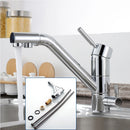 3 Way Swivel Faucet Osmosis System Kitchen Single-lever Sink Faucet 3 In 1 Mixer Tap One Hole For Cold Warm And Purified Water