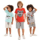 Assorted Kit 8 Pieces Boy's Clothes 4 T-Shirts + 4 Bermuda-Kit with 4 Sets Baby Boy's Clothes Summer