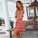 Summer Women Lace Dress Sexy Backless V-neck Beach Dresses 2024 Fashion Sleeveless Spaghetti Strap White Casual Mini Sundress