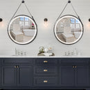 Frame Round Mirror,Round Bathroom Mirror with Light,Wall Mounted Lighted Vanity Mirror, Anti-Fog & Dimmable Touch Switch