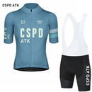 CSPD ATK men's cycling sportswear set summer lightweight cycling jersey sponge cushion cycling bib MTB cycling suit