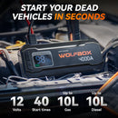 WOLFBOX JS24 4000A Portable Jump Starter Battery Pack Power Bank 24000mAh for 10L Gas 10L Diesel Engine with Booster