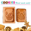 DIY Wooden Shortbread Mold Raspberry Heart Carved Gingerbread Cookie Mold Kitchen Cutter Molds For Valentine's Day Easter Party