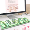 Mofii糖果色无线键鼠套装2.4G无线键盘鼠标混搭色圆形悬浮键帽键盘适用于台式机笔记本电脑