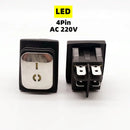 KCD4不锈钢防水船型开关 ON-OFF 4/6脚带灯电源开关 16A 250V/20A 125VAC