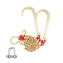 SucceBuy G80 V Towing Bridle Chain Towing with 15" J & Grab Hooks Transport Tow Chain Bridle for Flatbed Truck Wrecker Recovery