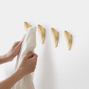 SARIHOSY Wall Hook Towel Hooks Wall storage Coat Rack kitchen Bathroom Accessories Creative Leaf Hook Home Storage Gold Silver