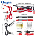 Cleqee P1308B 18件套测试线套件 4毫米香蕉插头转测试钩电缆 可替换万用表表笔测试线探头 鳄鱼夹