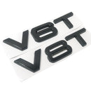 Car Styling 3D Metal V6T V8T V6 V8 T Fender Side Body Emblem Tail Trunk Fender Badge Sticker For Audi A4 A3 A5 A6 A1 Q3 Q5 Q7