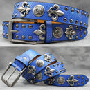 Rivet PU  Leather men's belt Fashion alloy belts Buckle luxury brand jeans belts for men business belt female belt