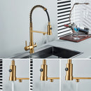 rozin Pull Down Filter Kitchen Faucet Black 3 Way Drinking Pure Water Faucets Brass 360° Flexible Purification Water Mixer Tap