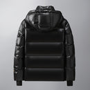 The Obsidian Down | Hand-Crafted Shiny Puffer with White Duck Down Insulation