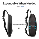 BANGE Men Oxford Waterproof Multifunction Hard Shoulder Bags Messenger Chest Sling Crossbody Bags Travel For 7.9 inch iPad