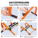 SucceBuy Orange/Black Ladder Roof Hook Heavy Duty Steel Ladder Stabilizer Roof Ridge Extension Rubber Grip T-Bar 500 lbs