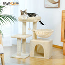 室内猫猫爬架猫塔 2种款式 猫抓柱 大吊床 可拆卸顶部栖木 灰色