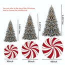 30/36/48 Inch Red Swirl Christmas Tree Skirt Sweet Candy Cane Navidad Tree Skirt Base Mat Ornament New Year Christmas Home Decor